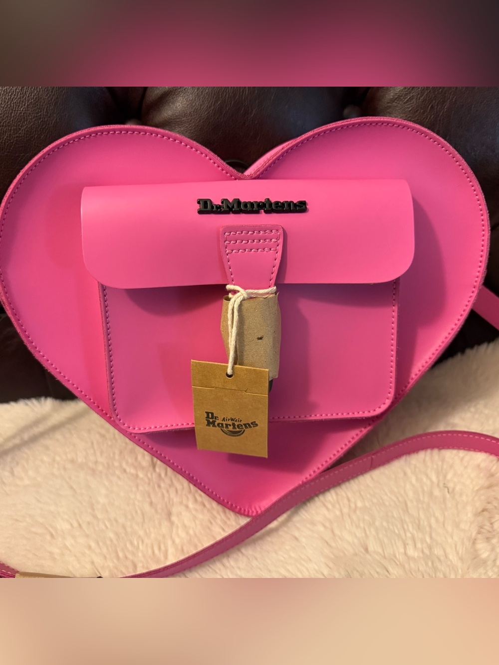 Dr. Martens NWT Hot Pink Heart-Shaped Crossbody Bag Backpack